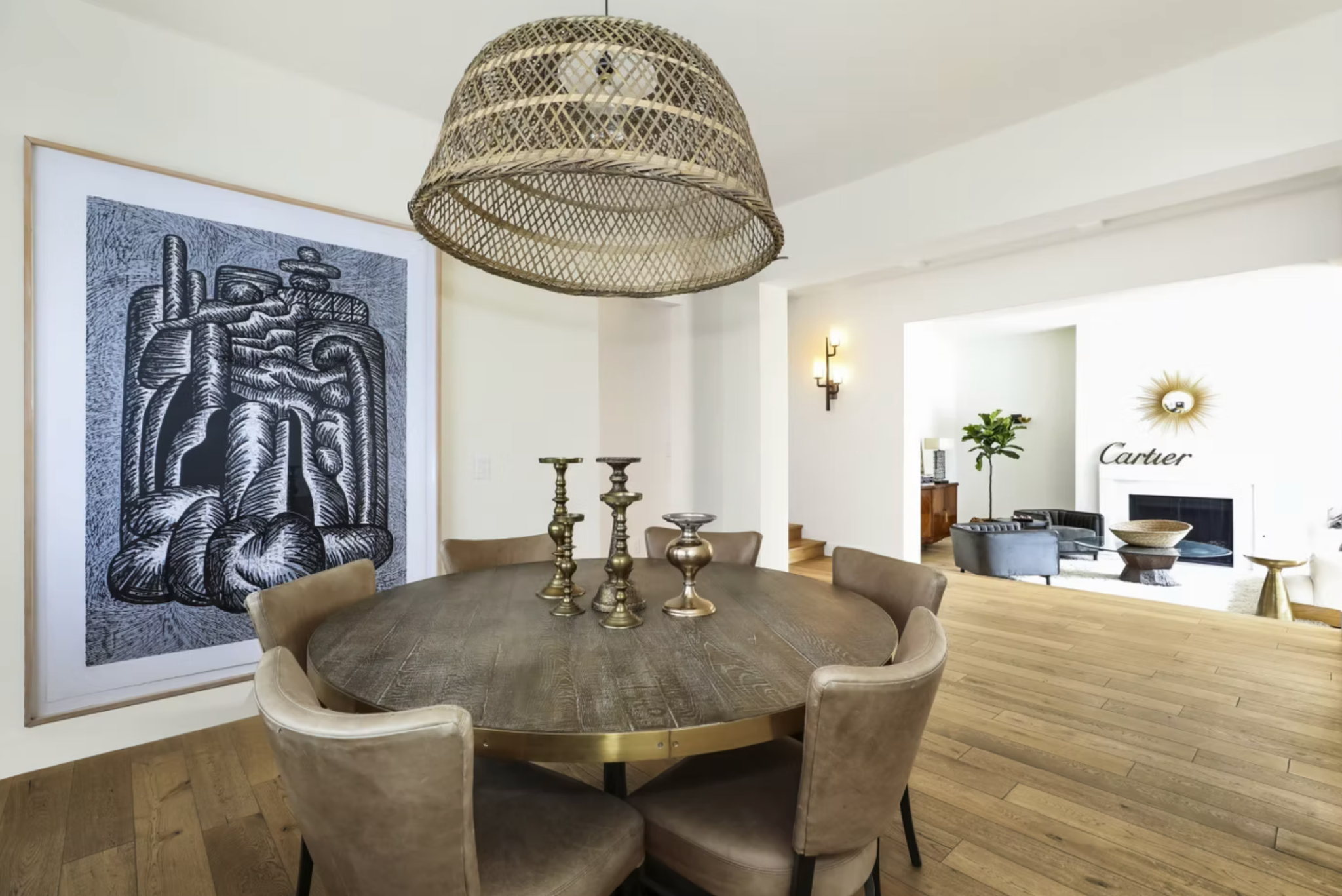 Dining room and living room at Los Feliz